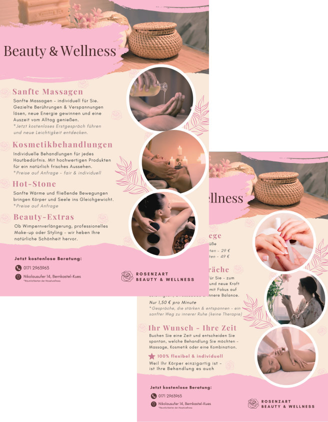 Flyer Design - Rosenzart Beauty